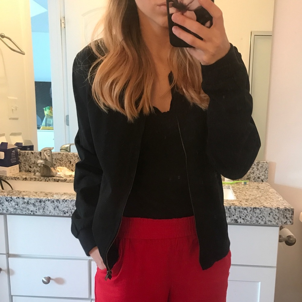 Black bomber jacket